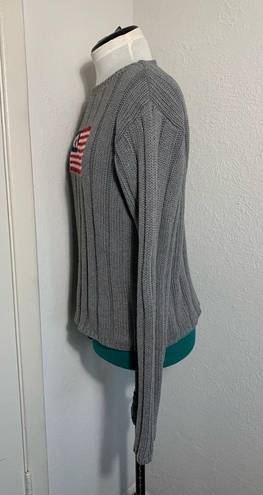 Polo jeans Co. Ralph Lauren vintage gray American flag cable knit sweater L