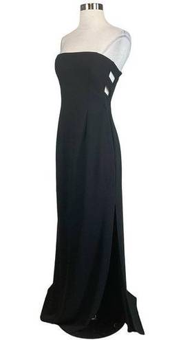 AQUA Women's Formal Dress by  Size 8 Black Crepe Strapless Cutout Evening Gown