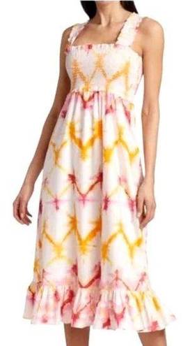 Rails  Midi Dress Size XL Rumi Tie Dye Smocked Viscose Cotton Blend Boho Lined