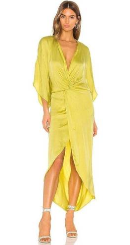 Young Fabulous and Broke NWT  YFB Siren Maxi in Zest Yellow Satin Hi-Lo Dress S