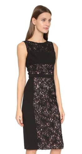 Black Halo  Wyatt Black Lace Embroidered Sheath Midi Dress Size 0