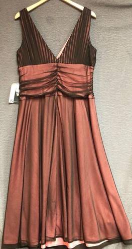 a.n.a NWT JS boutique 16 coral under dress  mesh brown overlay with rushing