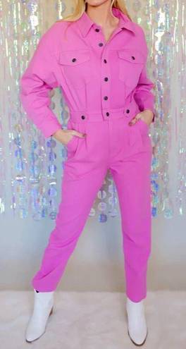 &merci Pink Denim Jumpsuit 