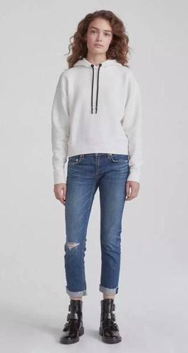 Rag and Bone  Dre Low-Rise Slim Boyfriend Jeans Java Blue With Hole Womens 27