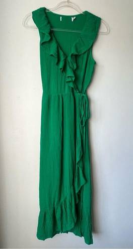 Petal and Pup  Mariska Green Ruffle Midi Dress 4