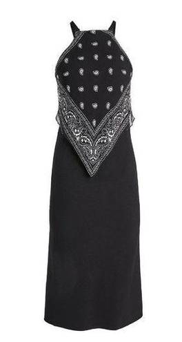 Lee NWT Dion  Bandana Bias Slip Midi in Black Tank Dress US 0 / AU 4 $750