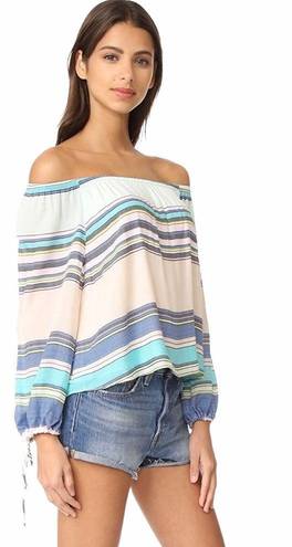 Wildfox new  ✰ Off Shoulder Variegated Stripe Long Sleeve Top ✰ Multi Color ✰ XS