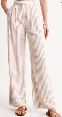 Abercrombie & Fitch Linen Blend Stripe Trouser Pants