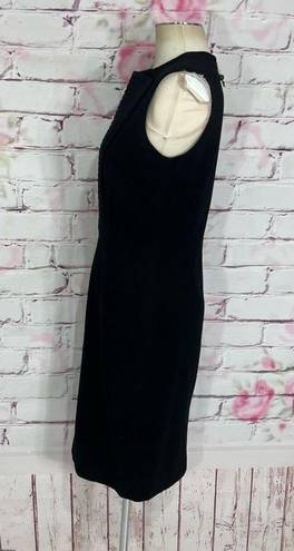 Kimberly  Ovitz black panel front wool sleeveless sheath dress