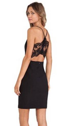 Michelle Mason  Revolve Black Lace Cocktail Spaghetti Strap Open Back Mini Dress