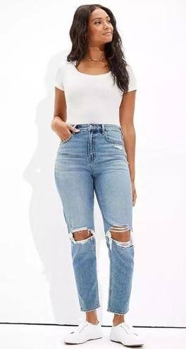 American Eagle Comfort Stretch Waistband Distressed Mom Jeans