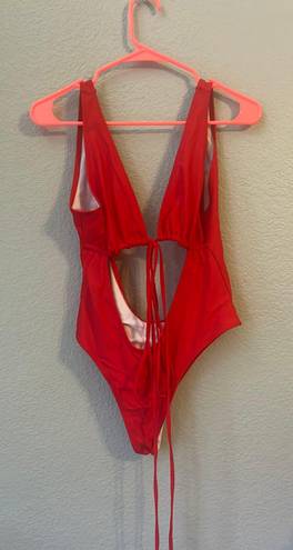 SheIn Sexy Red One Piece Swimsuit