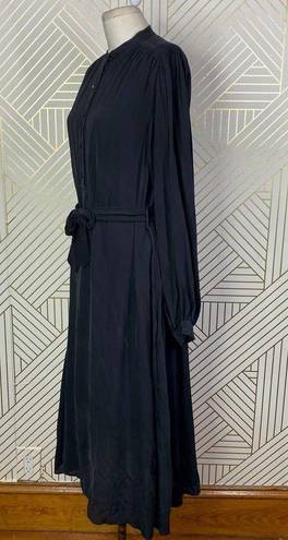 Equipment  Femme Francois Silk Shirt Button Down Dress in Black Size US Medium