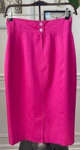 Escada Silk Pencil Skirt Barbie Hot Pink Fuchsia Magenta 36 S