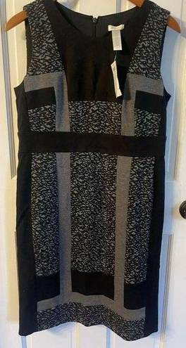 Chico's  Womens Jessa Sheath Dress Small Sz 0 Gray Black Stretch Career NEW