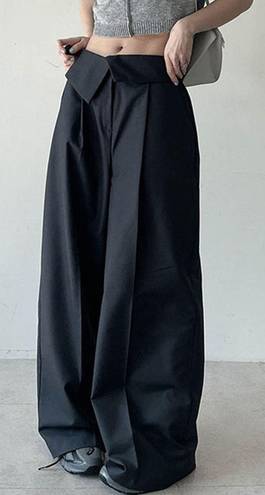 Micas Asymmetrical Fold Over Wide Leg Pants