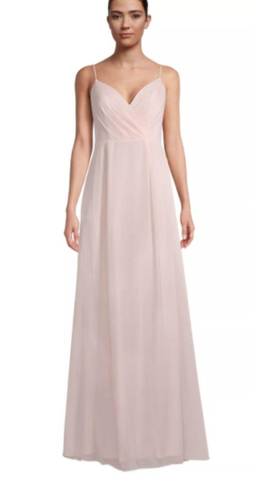Petal Levkoff Bridesmaid  Pink Chiffon V-back A-line Gown Dress 6 NEW