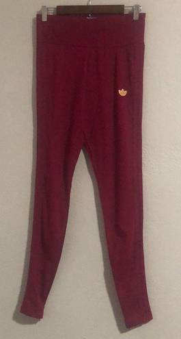 Adidas Originals Size M Preppy Varsity Leggings in Legacy Burgundy