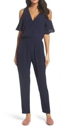 Nordstrom FRAICHE BY J  Cold Shoulder Jumpsuit In Navy M NEW