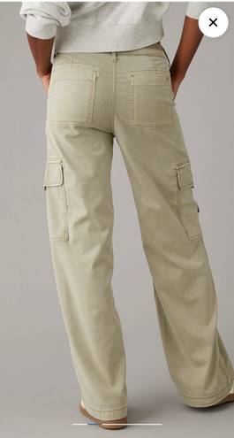 American Eagle AE Dreamy Drape Stretch Cargo Super High-Rise Baggy Wide-Leg Pant (faded olive)