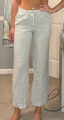 Laundry by Shelli Segal Linen Blue Striped Pants