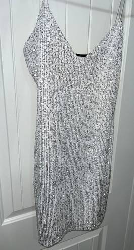 Blanc White Sequin Mini Dress