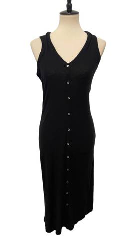 James Perse Black Button Down Midi Dress