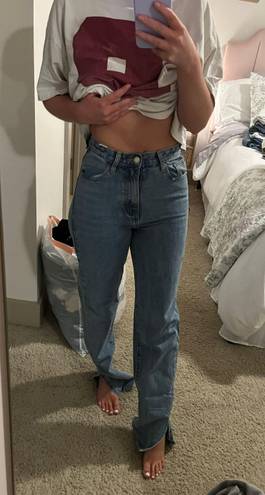 Boohoo Wide Split Hem Jeans