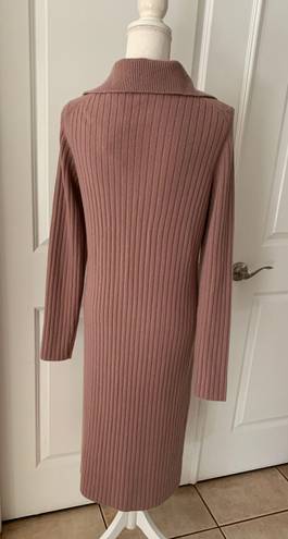 Vince Ribbed Polo Wool-Cashmere Blend Bodycon Dress