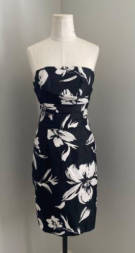 White House | Black Market  Black Floral Corset Dress