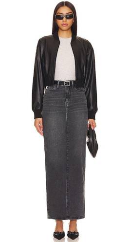 Good American NWT  Maxi Denim Skirt in Black Sz 8