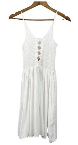 Boho Me NEW  Womens S Dress Gauzy Smocked White Sundress Feminine Flirty