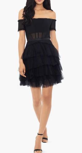 Betsy and Adam Corset Tulle Off the Shoulder Mini Dress- NEVER WORN!