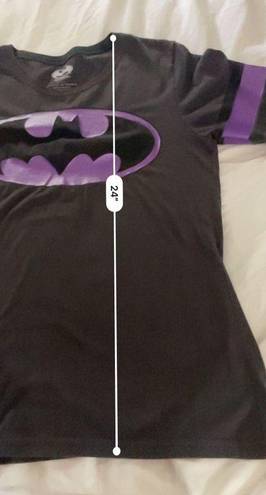 DC Comics Batman graphic logo T Shirt size XL (15/17) black purple varsity top