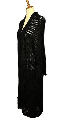 House of Harlow  Jacinda Cardigan Sweater Black XS Oversize Crochet Longline NEW