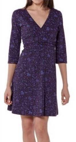 Patagonia  Purple Floral Paisley Margot Faux Wrap Dress Size Small