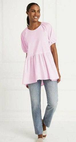 Hill House  Blouse Size Small Pink NWT Francesca Top Ballerina Cotton Peplum