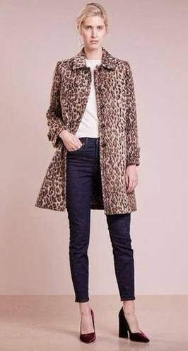 J.Crew  Leopard Animal Print Wool Blend Top Coat Size 4