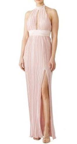 Pink Blush TJD The Jetset Dairies Women's  Pleated Skirt Halter Gown Size L