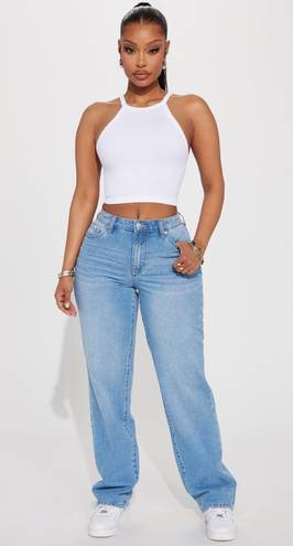 FashioNova No Promises Straight Leg Jeans - Medium Wash