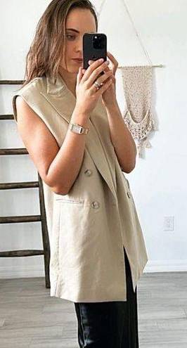 Banana Republic Wool In Italy Beige Oversized Blazer Vest/Sz:XS/NWOT