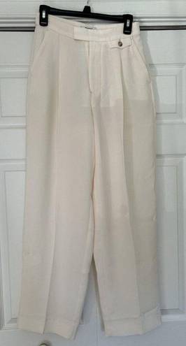 Madewell  The Rosedale High-Rise Straight Crepe Pant Cream Size 2