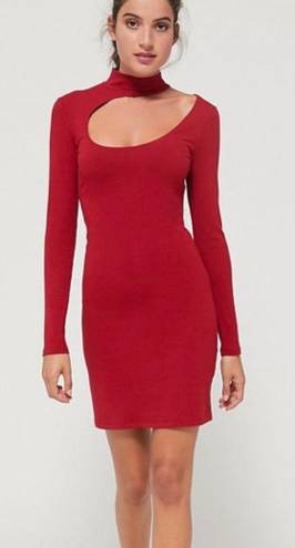 Urban Outfitters NWT UO Fran Red Cutout Mockneck Sweater Dress