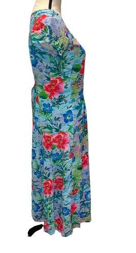 Jams World Vintage  Floral Multicolor Hawaii Midi Dress 40179 Size Medium