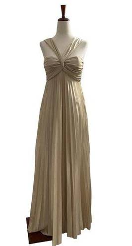 City Triangles  Ivory Pleated Maxi Dress Sleeveless Size 3 Juniors Flowy #2