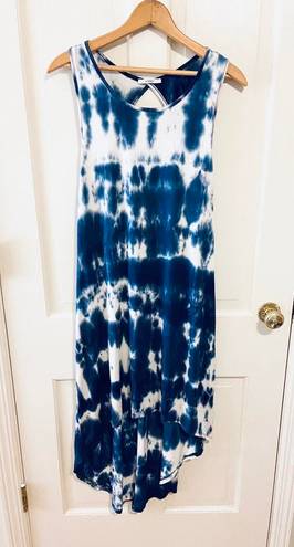 Acemi blue/white tye dye sleeveless dress boho