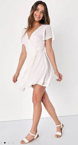 Lulus White Wrap Dress