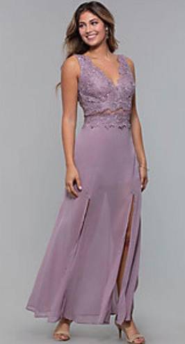 PromGirl Mauve Long Prom Dress