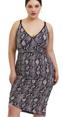 Torrid  Womens Plus Size 2X Mauve Pink Snakeskin Print Studio Knit Bodycon Dress