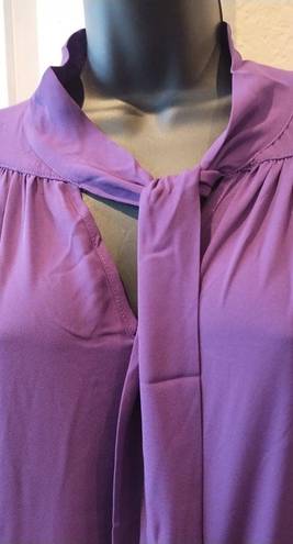 Krass&co NY& Purple Blouse With Bow Tie Front Size XL Women’s Top NWT